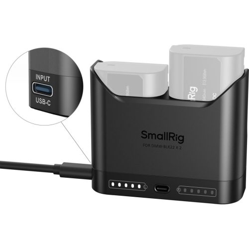 SmallRig 5492 DUAL akkumulátor töltő // Battery Charger (for Panasonic DMW-BLK22)
