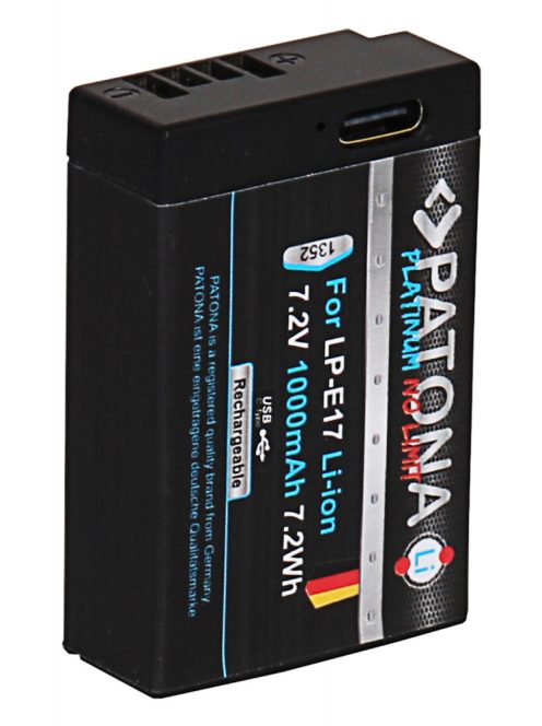 PATONA LP-E17 PLATINUM akkumulátor (USB-C) (1.000mAh)