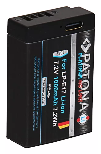 PATONA LP-E17 PLATINUM akkumulátor (USB-C) (1.000mAh)