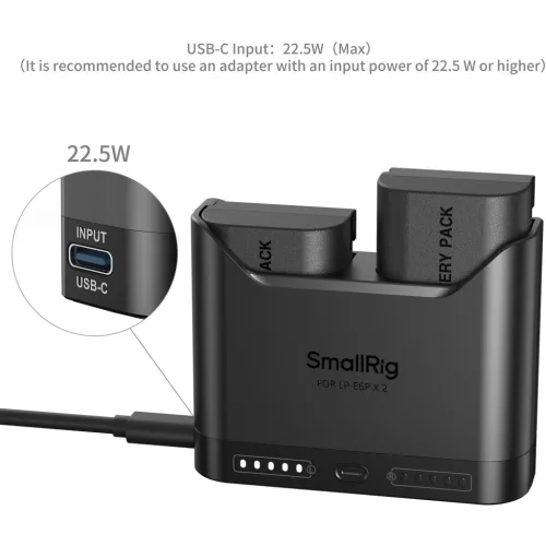 SmallRig 5484 DUAL KIT akkumulátor töltő // Battery Charger (+ 2x SmallRig LP-E6NH)