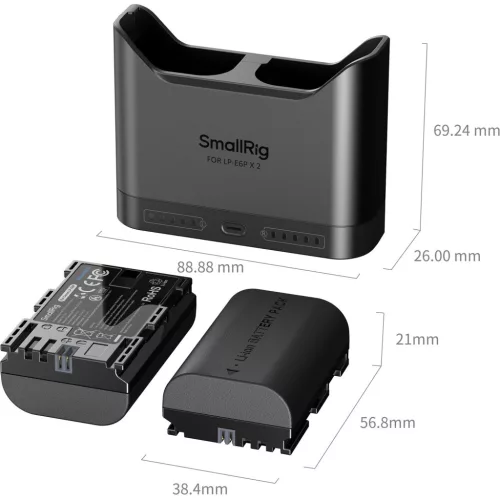 SmallRig 5484 DUAL KIT akkumulátor töltő // Battery Charger (+ 2x SmallRig LP-E6NH)