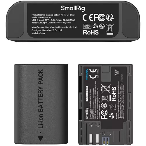 SmallRig 5484 DUAL KIT akkumulátor töltő // Battery Charger (+ 2x SmallRig LP-E6NH)