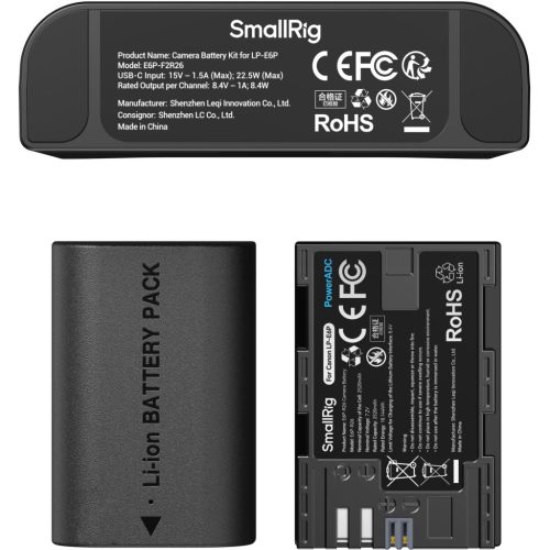 SmallRig 5485 DUAL KIT akkumulátor töltő // Battery Charger (+ 2x SmallRig LP-E6P)