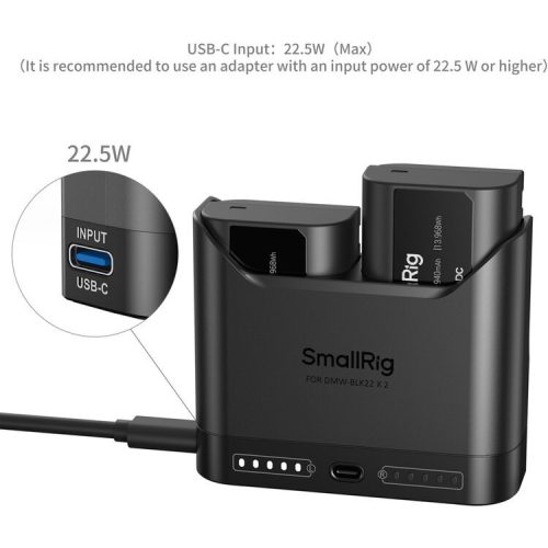 SmallRig 5487 DUAL KIT akkumulátor töltő // Battery Charger (+ 2x SmallRig DMW-BLK22)