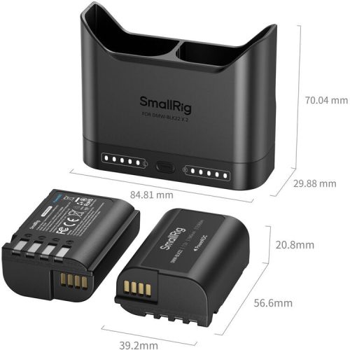 SmallRig 5487 DUAL KIT akkumulátor töltő // Battery Charger (+ 2x SmallRig DMW-BLK22)