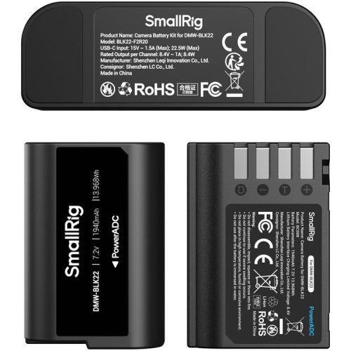 SmallRig 5487 DUAL KIT akkumulátor töltő // Battery Charger (+ 2x SmallRig DMW-BLK22)