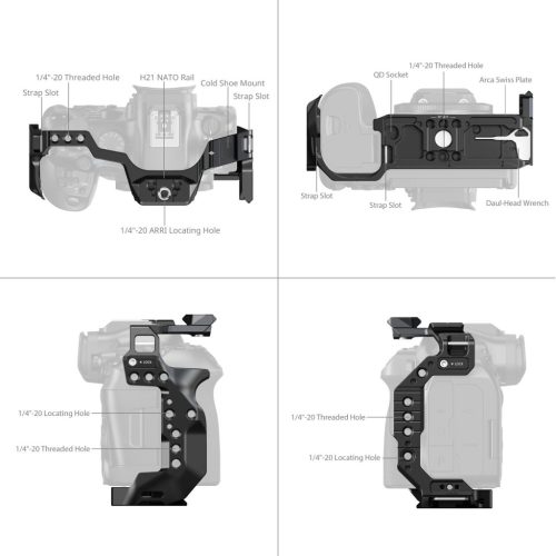SmallRig 5954 "HawkLock" Quick Release Cage (for Canon EOS R6 MII + EOS R6 MIII)