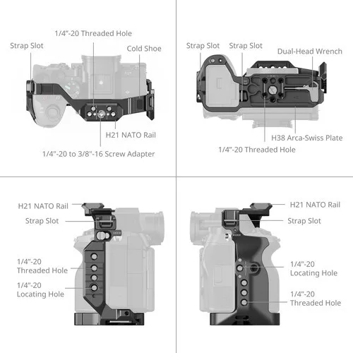 SmallRig 6024 "HawkLock" Quick Release Cage for Sony Alpha 7 V / 7R V / 7 IV