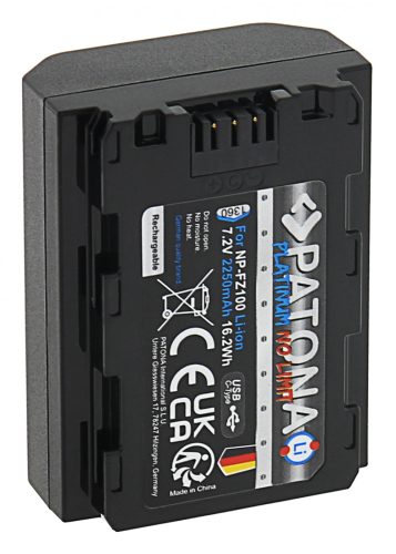 PATONA NP-FZ100 PLATINUM akkumulátor (USB-C) (2.250mAh) (for Sony) (1360)