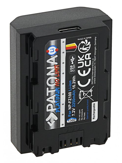PATONA NP-FZ100 PLATINUM akkumulátor (USB-C) (2.250mAh) (for Sony) (1360)