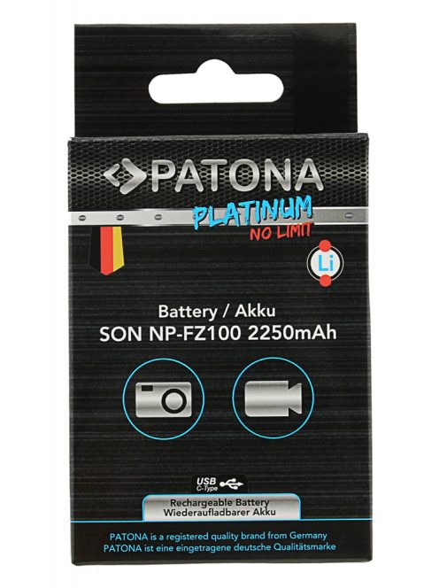 PATONA NP-FZ100 PLATINUM akkumulátor (USB-C) (2.250mAh) (for Sony) (1360)