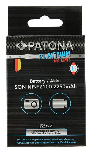 PATONA NP-FZ100 PLATINUM akkumulátor (USB-C) (2.250mAh) (for Sony) (1360)