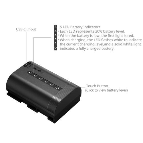 SmallRig 5298 - LP-E6P akkumulátor (2.520mAh) (USB-C) (black) (for Canon)