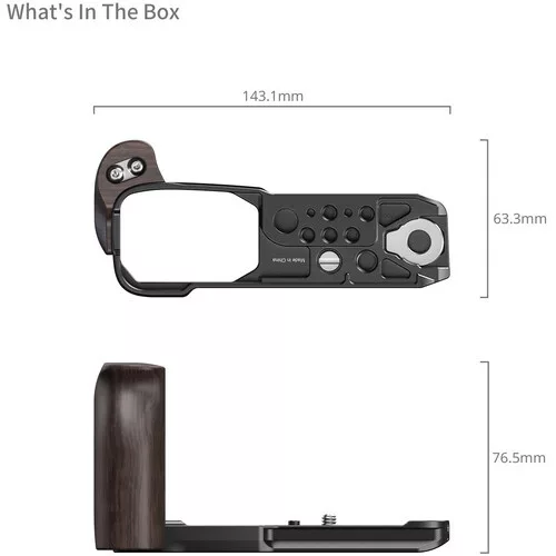 SmallRig 5906 L-Shaped Mount Plate with Wooden Handle for Nikon ZR