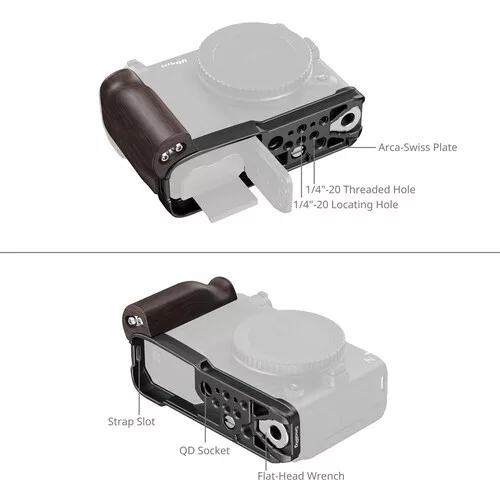 SmallRig 5906 L-Shaped Mount Plate with Wooden Handle for Nikon ZR