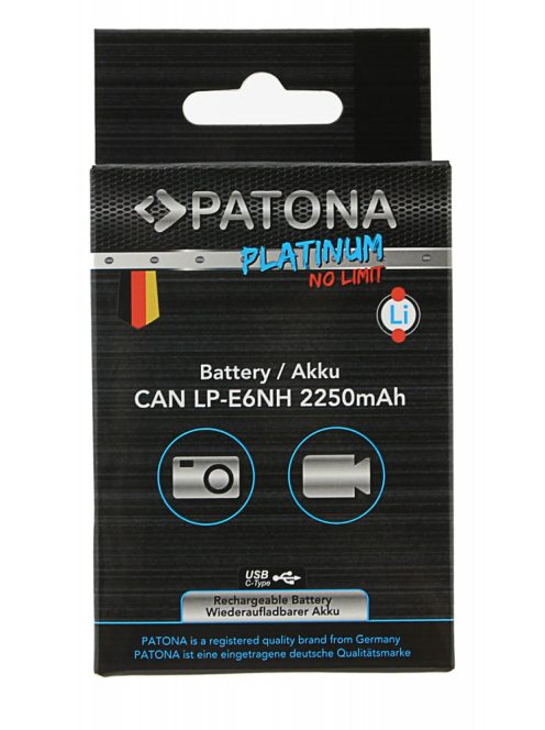 PATONA LP-E6NH PLATINUM akkumulátor (USB-C) (2.250mAh) (for Canon) (1361)