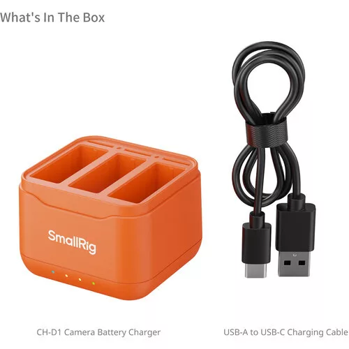 SmallRig 5921 Camera Battery Charger for DJI Action 6 / Action 5 Pro / Osmo 360