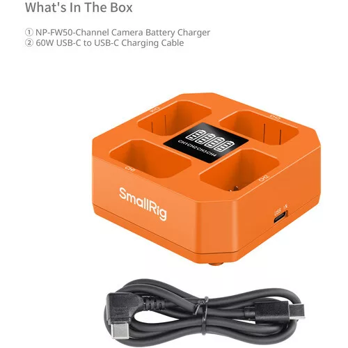 SmallRig 5749 Four-Channel Camera Battery Charger for NP-FW50