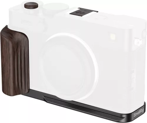 SmallRig 6237 L-Shaped Mount Plate with Wooden Handle for FUJIFILM X-E5 (Ebony, Black)