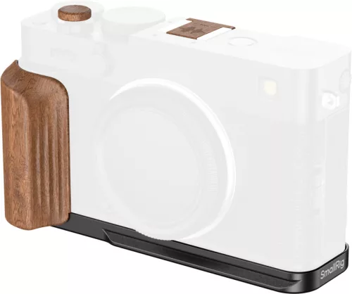 SmallRig 5985 L-Shaped Mount Plate with Wooden Handle for FUJIFILM X-E5 (Rosewood, Black)