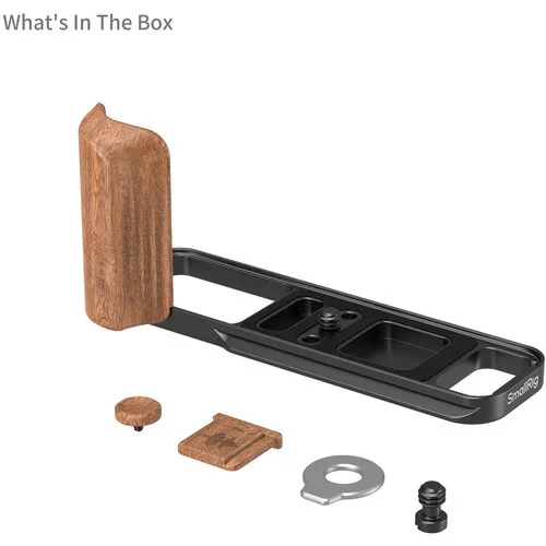 SmallRig 5985 L-Shaped Mount Plate with Wooden Handle for FUJIFILM X-E5 (Rosewood, Black)