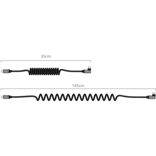 SmallRig 5730 USB-C Data Cable Coiled (Straight to Angled)