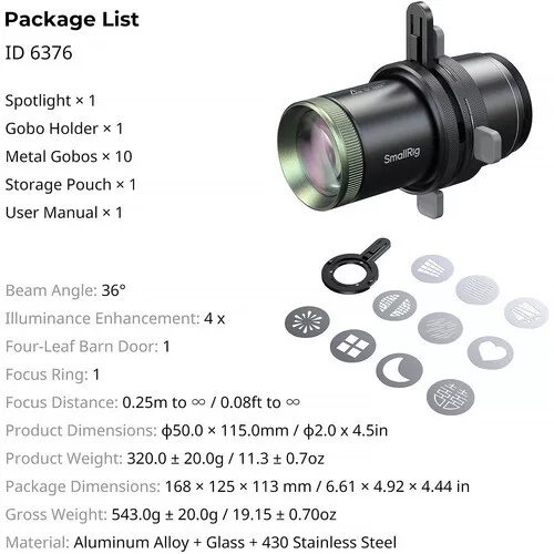 SmallRig 6376 SP Air Spotlight