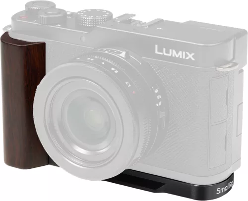 SmallRig 5942 L-Shaped Mount Plate with Wooden Handle for Panasonic LUMIX L10 Black