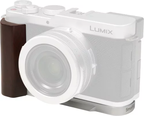 SmallRig 5943 L-Shaped Mount Plate with Wooden Handle for Panasonic LUMIX L10 Silver