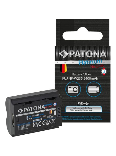 PATONA NP-W235 PLATINUM akkumulátor (USB-C) (2.400mAh) (for FUJI) (1371)