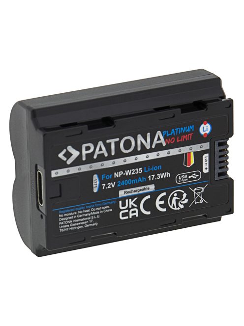 PATONA NP-W235 PLATINUM akkumulátor (USB-C) (2.400mAh) (for FUJI) (1371)