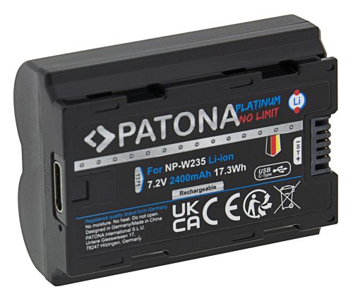 PATONA NP-W235 PLATINUM akkumulátor (USB-C) (2.400mAh) (for FUJI) (1371)