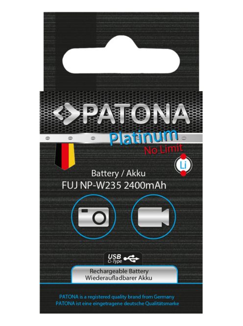 PATONA NP-W235 PLATINUM akkumulátor (USB-C) (2.400mAh) (for FUJI) (1371)