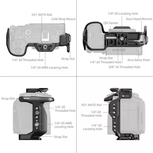 SmallRig 6372 HawkLock Quick Release Cage for Canon EOS R6 V