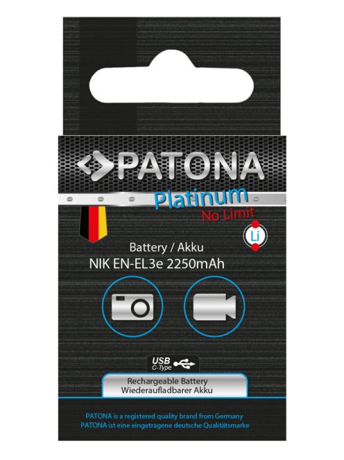 PATONA EN-EL3e akkumulátor (USB-C) (2.250mAh) (for Nikon) (1373)