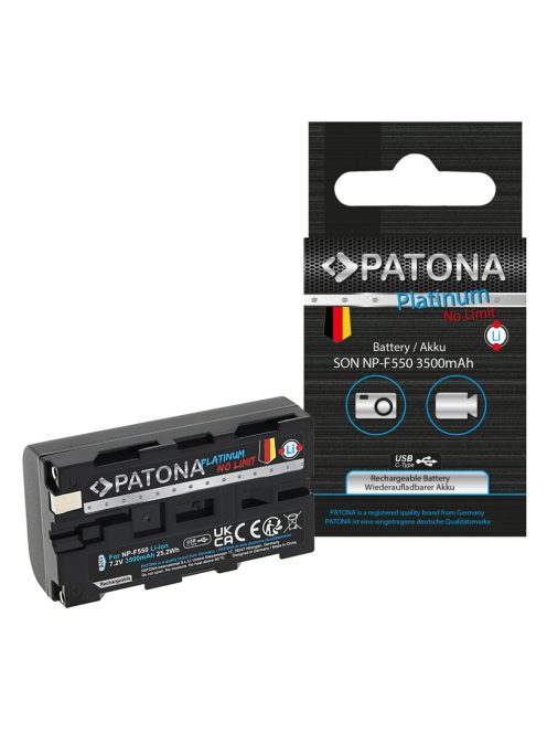 PATONA NP-F550 PLATINUM akkumulátor (USB-C) (3.500mAh) (for Sony) (1375)