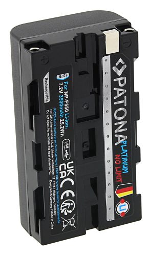 PATONA NP-F550 PLATINUM akkumulátor (USB-C) (3.500mAh) (for Sony) (1375)