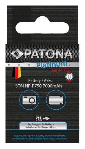 PATONA NP-F750 PLATINUM akkumulátor (USB-C) (7.000mAh) (for Sony) (1376)