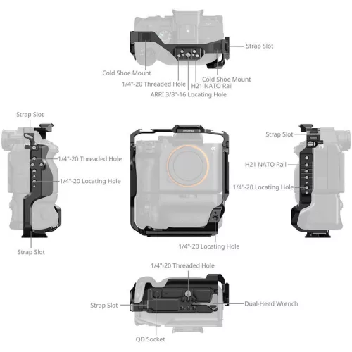 SmallRig 6114 Cage for Sony A 7R V / 7 IV / 7S III / 1 / 7R IV / 7 V with Vertical Grip VG-C4EM