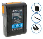 PATONA V-Mount BP-75W PLATINUM akkumulátor (LCD) (D-TAP + USB-A + USB-C + DC) (74Wh / 5.000mAh) (1382)