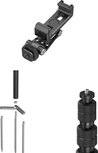 SmallRig 6528 Monopod with Triple Ground Spikes and Phone Support with Cold Shoe Mount