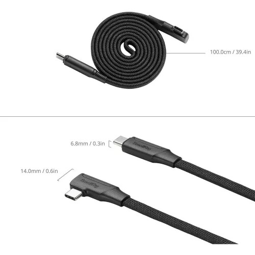 SmallRig 5611 USB-C Self-Coiling Charging Cable (100cm, 60W)