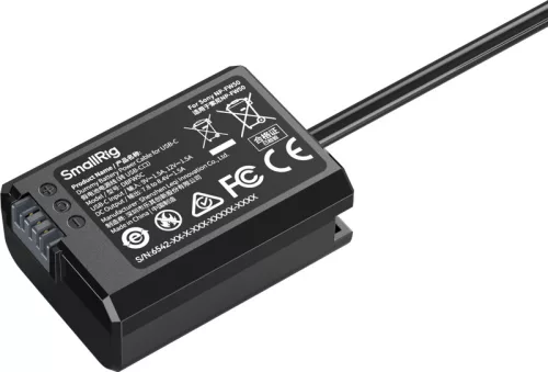 SmallRig 6542 Dummy Battery Power Cable for USB-C for Sony NP-FW50