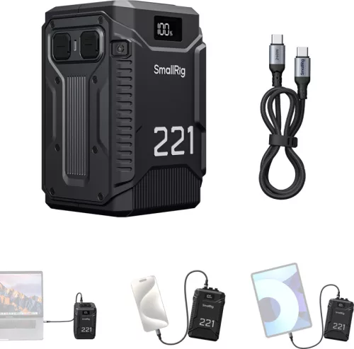 SmallRig 5865 T221 Triple-Proof (1.8m Drop-Resistant, IP54 Waterproof / Dustproof) V-Mount Battery