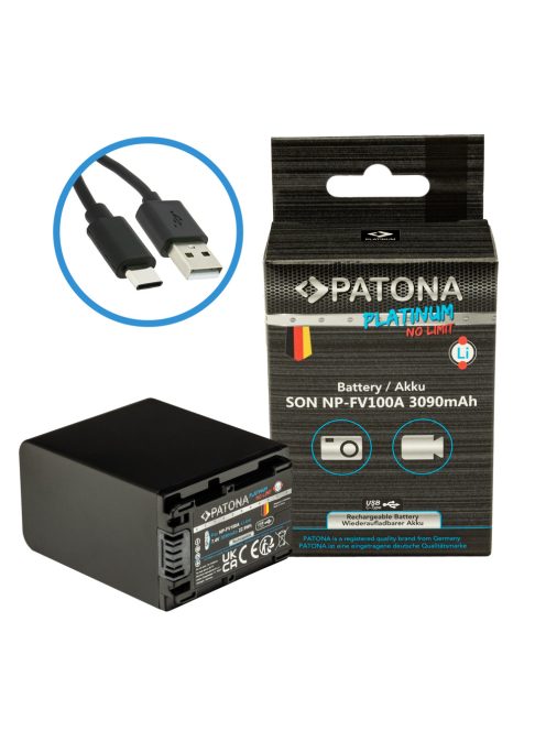 PATONA NP-FV100 PREMIUM akkumulátor (3.090mAh) (USB-C) (for Sony) (1395)