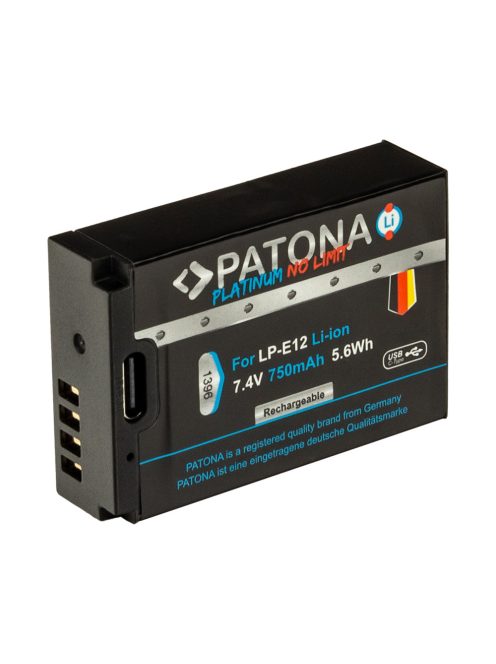 PATONA LP-E12 PLATINUM akkumulátor (750mAh) (USB-C) (for Canon) (1396)