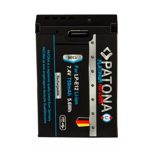 PATONA LP-E12 PLATINUM akkumulátor (750mAh) (USB-C) (for Canon) (1396)