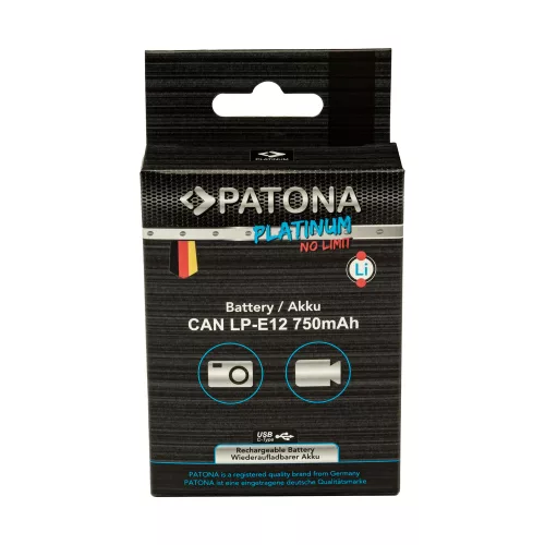 PATONA LP-E12 PLATINUM akkumulátor (750mAh) (USB-C) (for Canon) (1396)