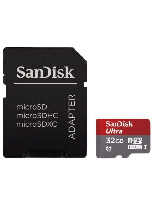 SanDisk micro SDHC 32 GB memóriakártya (Cl10) + Adapter