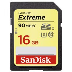 SanDisk SDHC Extreme memóriakártya - 16GB, 90MB/s
